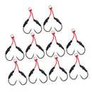 10Pcs Fishing Dual Assist Hook With PE Line Super Strong Braid Assist Cords
