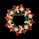 Hot Crystal Jewelry Round Garland Christmas Brooch Pin Party Gifts Santa ClausE|
