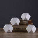 Hexagon White Ceramic Tealight Candle Holders Tabletop Decorative Candlesti B4N6