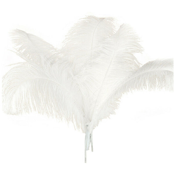 10 pcs Natural Ostrich Feathers Wedding Party Decoration White 40-45cm Y1V6