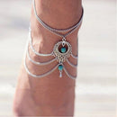 1Pc Ethnic Boho Tassel Ankle Chain Turquoise Anklet Bracelet Foot Jewelry SZO