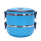 2-Layer Stainless Steel Portable Insulated Thermal Lunch Box Bento Food Con