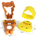 2pcs Cartoon Bear Chicken Shaped Rice Sushi Molds Suits Kid DIY Cake Cookie Tool