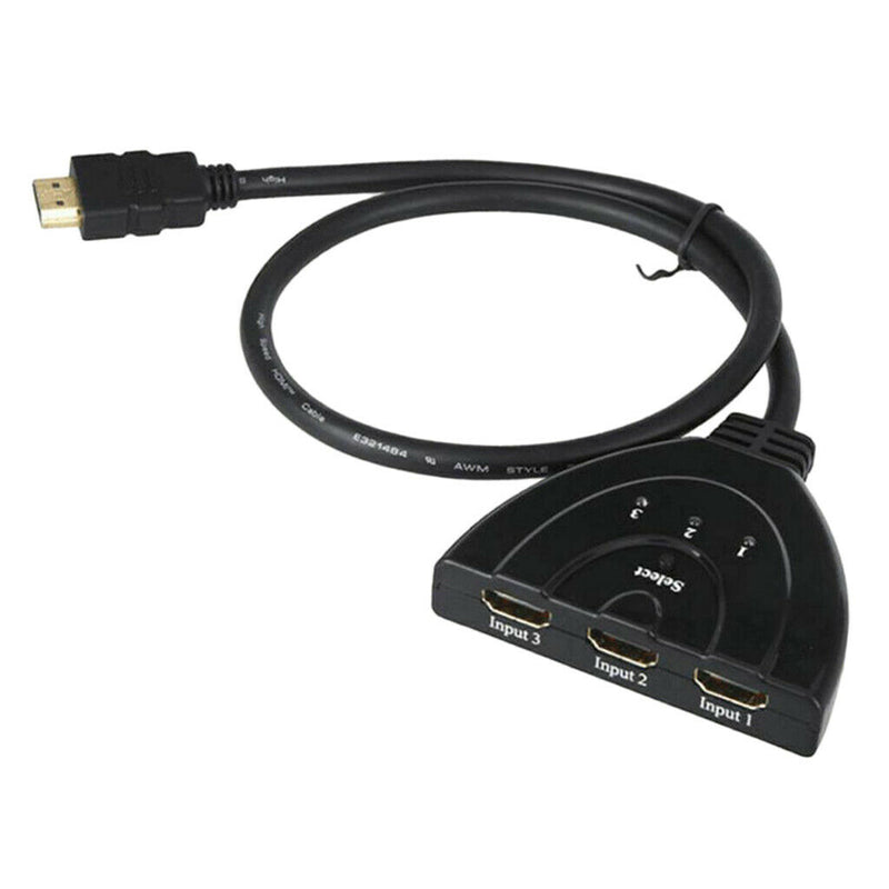 3 Port HDMI Splitter Cable 1080/4K Switch Switcher HUB Adapter for HDTV Xbox