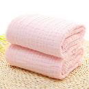 Soft Baby Infant Newborn Cotton Gauze Bath Towel Bathing Cloth Pink