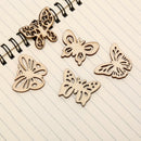 50Pcs Mix Hollow Butterfly Wooden Ornament DIY Craft Art Decoration Scrap â„–[
