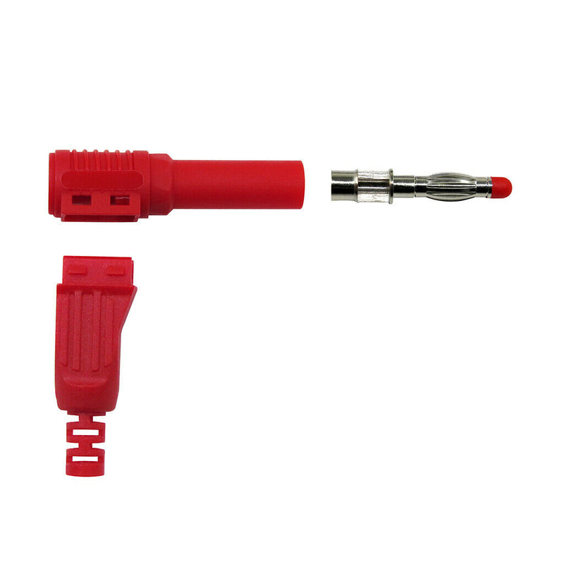 10PCS 4mm 90 degree Right Angle Connectors Banana Plug Adapters 32A 1000V (Red,