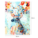 Painting By Numbers Kit DIY Canvas Oil Art Picture (Flowers Sika Deer)