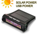 Solar TPMS Wireless Car Tire Pressure LCD Monitoring System Clock LCD Time Date