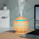 130ml USB Electric Air Humidifier Wood Grain 7 Color LED Lights Diffuser