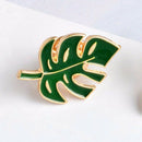 Leaves Brooch Button Pins Sweater Jacket Collar Badge Green Plant Jewelry G