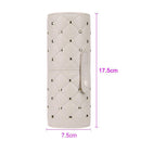 Leather Rhombus Rivet Makeup Storage Holder Cup w/Buckle for Makeup Brush