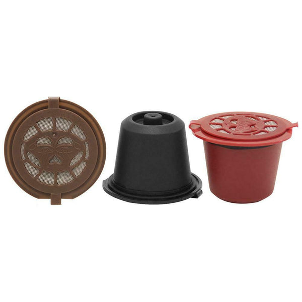 3pcs Refillable Reuse Coffee Capsule Filters for Nespresso Machine (Multi)