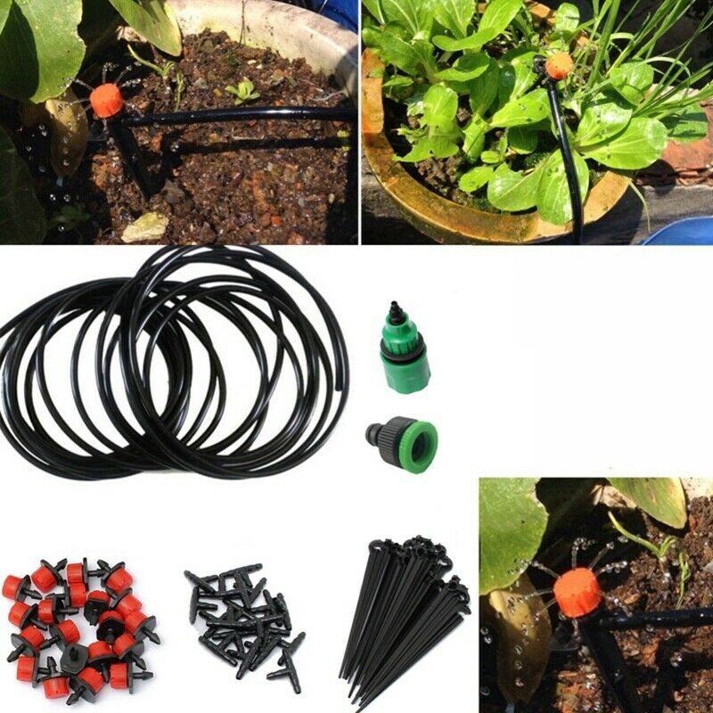 5m Diy Drip Irrigation System Automatic Plant Self Watering Garden Hose Min