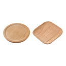 2Pcs Solid Wood Pan Plate Fruit Dishes Saucer Tea Tray Dessert Dinner Plate