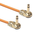 2pcs 20cm Guitar Patch Cables 6.35 to 6.35 Right Angle Guitar Pedal Patch Cables