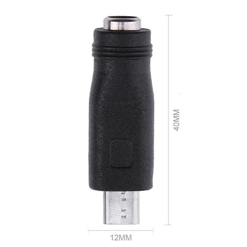 DC 5.5x2.1mm Female to Micro USB Male Power Converter Charger Adapter