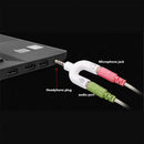 3.5mm Audio Aux Cable Cord Splitter Adapter for Headphone Headset PC White