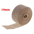 2 Pcs/Set 10M Faux Jute Hessian Burlap Ribbon Easy To Cut Linen Fabric Rustic