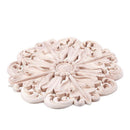 Rubber Wood Carved Round Applique Furniture Natural Unpainted For Home Deco S2V8