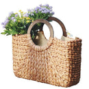 Women Fashion Straw Handbag Tote Bag Shoulder Bag Shopping Beach Travel Cro