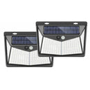 2 Pack 208 LED Solar Lights Powered PIR Motion Sensor Light Outdoor Garden
