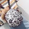 Summer Women PU Leather Floral Printed Backpack School Travel Bag(Black)