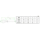 2Pcs M6 * 60mm M8 * 80mm Long Shank Eye Bolt with Nut and Washer