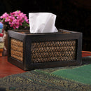 Retro Bamboo Wood Facial Tissue Box Cover/Holder for Bathroom Countertops