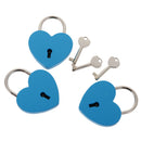 Set of 3 Cute Heart Shape Padlocks Metal Lock with Keys, Blue L