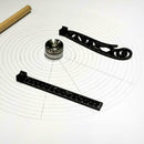 Magnet multi-function drawing ruler compass creative pattern measuring tool