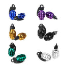 6 pairs metal car bike motorcycle grenade shaped tire dust cap valve cover