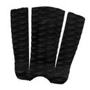 3 Pieces Durable EVA Diamond Patterned Traction Pad Surfboard Tail Pad Black