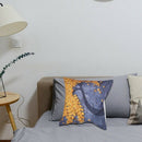 Fashion Cotton and linen Square Pillow cases Gray + yellow flowers B6Q9