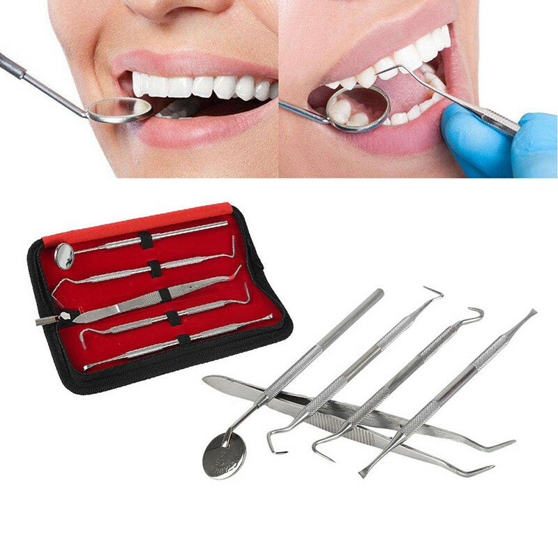5X Stainless Steel Dental Oral Hygiene Kit Tools Deep Cleaning Teeth Care Set JR