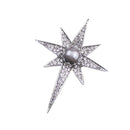 Men's Suit Shirt Corsage Star Brooch Pin for Wedding Party Crystal Jewelry