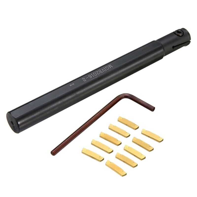 10Pc Mgmn200 Carbide Insert + 1Pc High Clamping Force Mgivr2016-2 Lathe Tur Q4U5