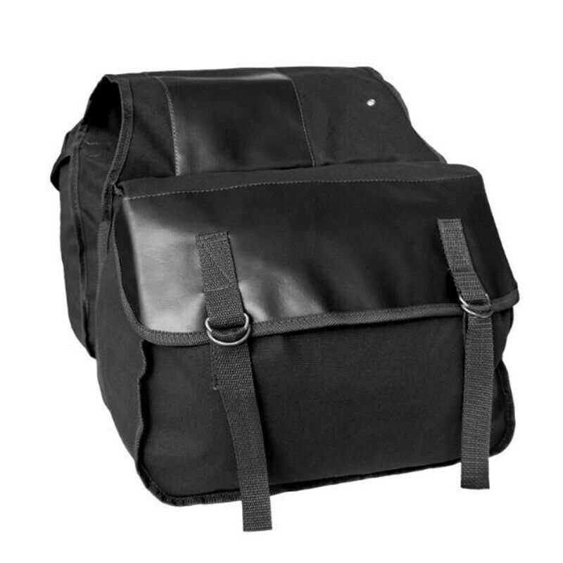 Motorcycle Touring Saddle Bag Black Canvas Waterproof Panniers Motorbike Lugg 3C