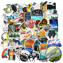 65Pcs Hiking Travel Stickers Adventure Outdoor Landscape Waterproof Pvc Dec JR