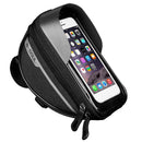 Bike Front Frame Touch Screen Waterproof Phone Bag Top Tube Pannier (Black)