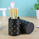 Fashion Leather Makeup Brush Storage Case Empty Holder Organizer (Black S) A