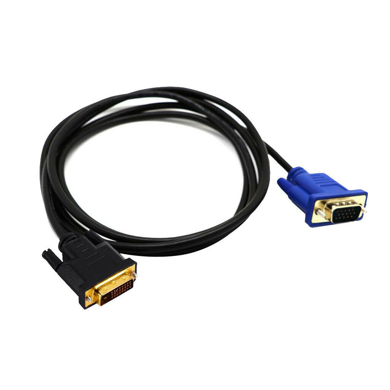 1.5m Plastic Dual Link DVI-I 24+5 Pin DVI to VGA 15 Pin Adapter Cable Converter