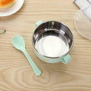 Cartoon Kids Stainless Steel Bowl Spoon Baby Infant Food Feeding Tableware