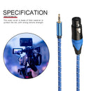 3.5mm Male to 3 Pin XLR Female Plug Connector Cable for Microphone Camera A