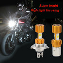 H4 18W LED 3 COB Motorcycle Headlight Bulb Lamp 2000LM 6000K Hi/Lo Beam Light