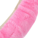 Pink Soft Plush Winter Warm Car Auto Steering Wheel Cover Grips Protector