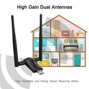 Fast USB 3.0 Dual Band Wifi Adapter High Gain Antennas For Laptop AC-1200Mbps
