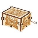 Retro White Hand Cranked Music Box Wood Kids Child Birthday Gift Home Decor