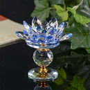 Buddhist Lotus Flower Tea Light Candlestick Candle Holder Crafts Blue
