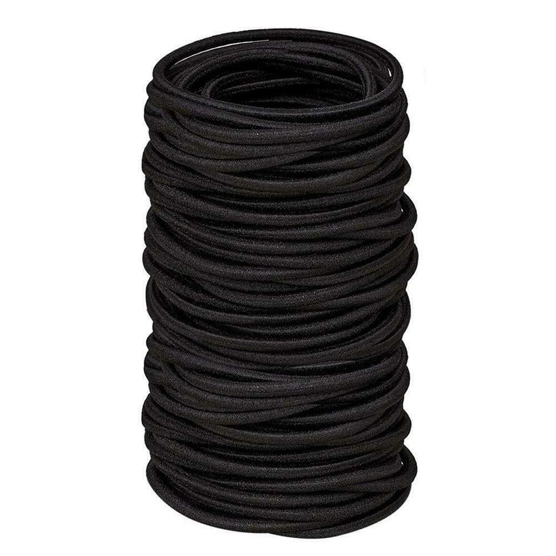 120pcs Elastic Rubber Band Black Women Hair Rope Ties Kids Ponytail Holder  A